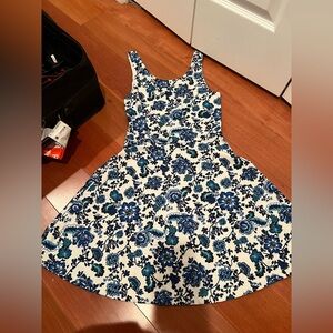 Gorgeous blue floral A line dress